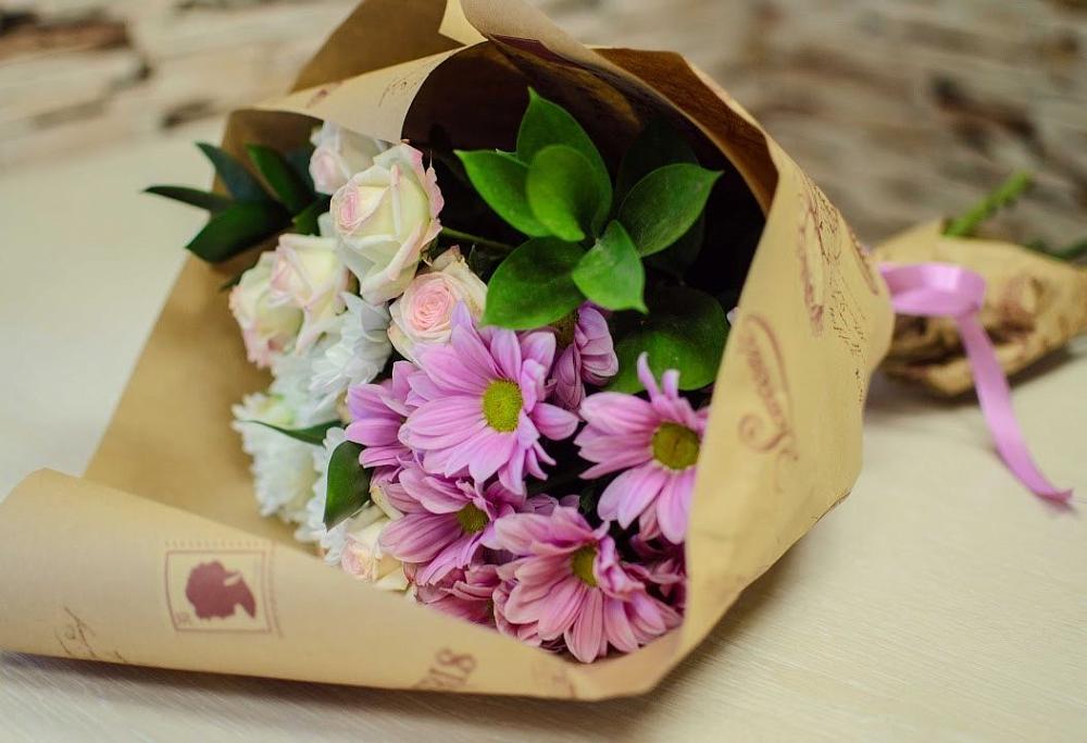 Букет цветов из: Розы и Хризантемы в Мурыгино