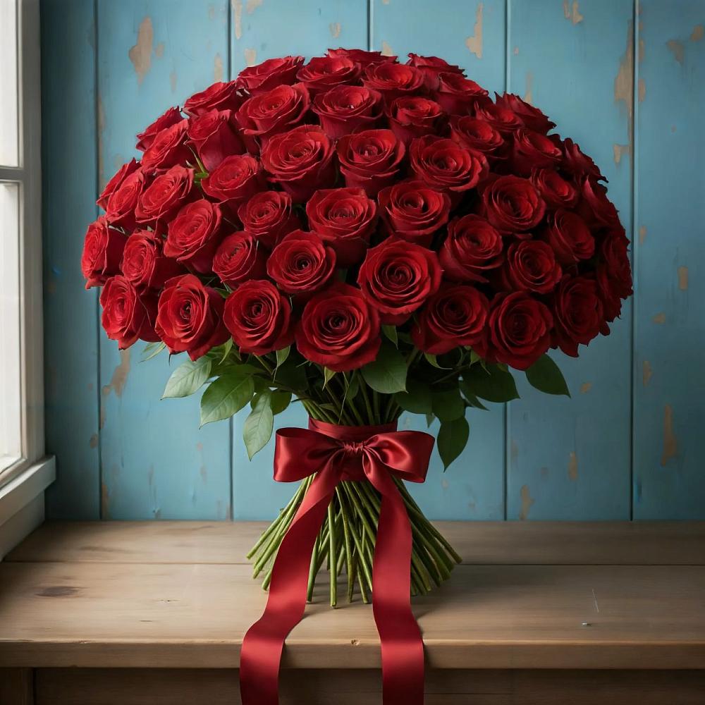 Букет Красные розы Блэк Меджик в Мурыгино