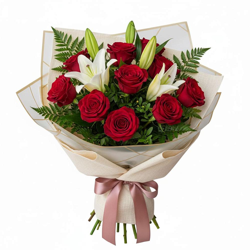 Букет цветов из: Лилии и Розы в Мурыгино