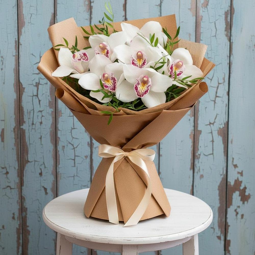 Букет цветов из: Орхидеи и Розы в Мурыгино