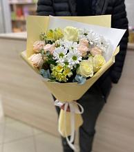 Букет цветов из:  Альстромерии, Розы и Хризантемы #REPLACE_PRED# Мурыгино