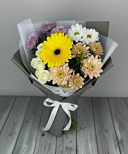 Букет цветов из:  Розы, Герберы и Хризантемы в Мурыгино