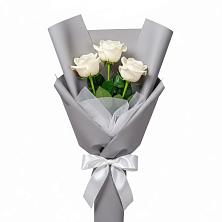 Букет 3 белые розы в Мурыгино