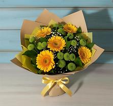 Букет цветов из:  Герберы и Хризантемы в Мурыгино