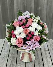 Букет цветов из:  Альстромерии, Гвоздики, Розы и Хризантемы #REPLACE_PRED# Мурыгино