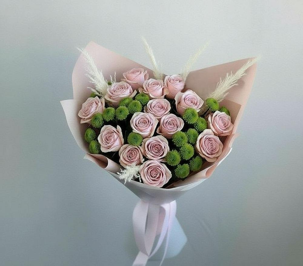 Букет цветов из: Розы и Хризантемы в Мурыгино