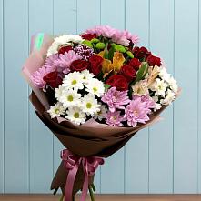 Букет цветов из:  Розы, Хризантемы и Альстромерии в Мурыгино