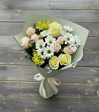Букет цветов из:  Альстромерии, Розы и Хризантемы в Мурыгино