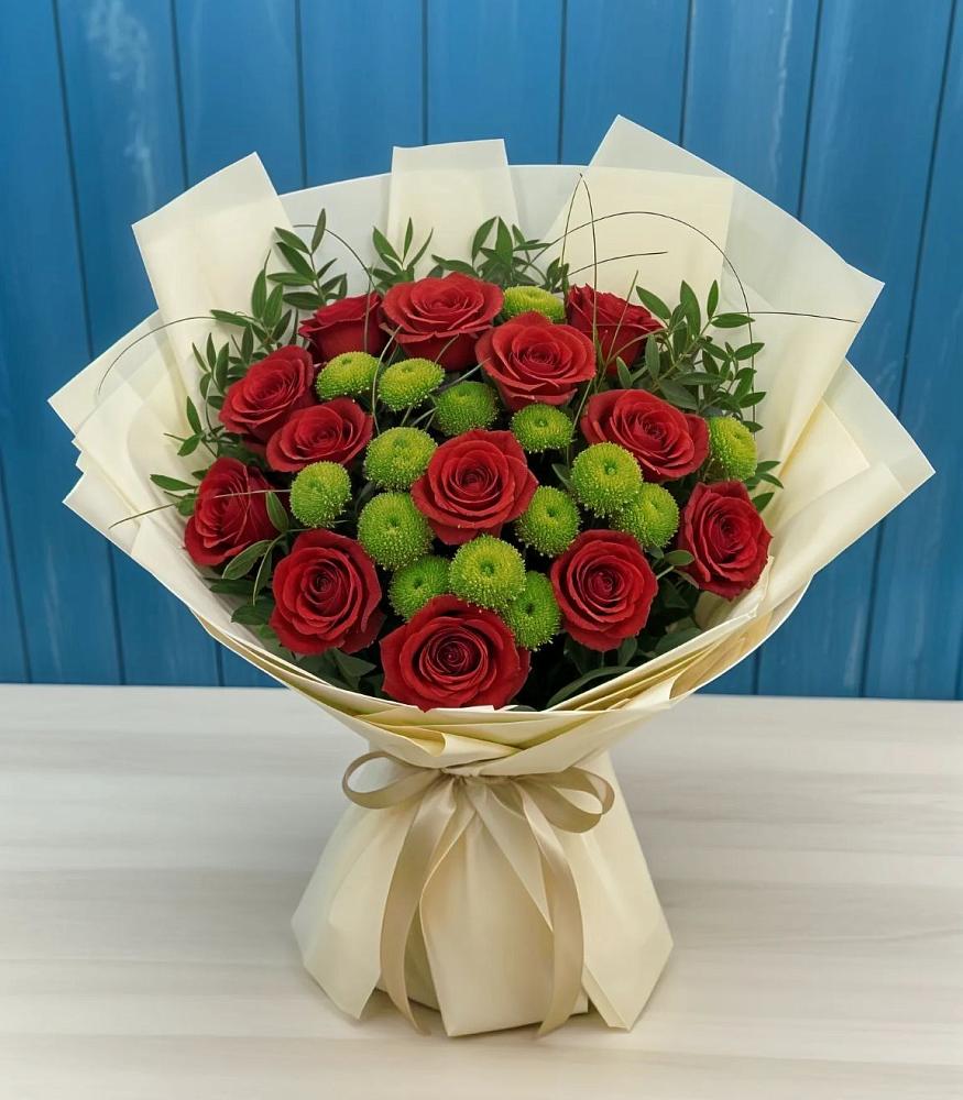 Букет цветов из: Розы и Хризантемы в Мурыгино